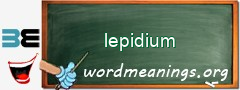 WordMeaning blackboard for lepidium
